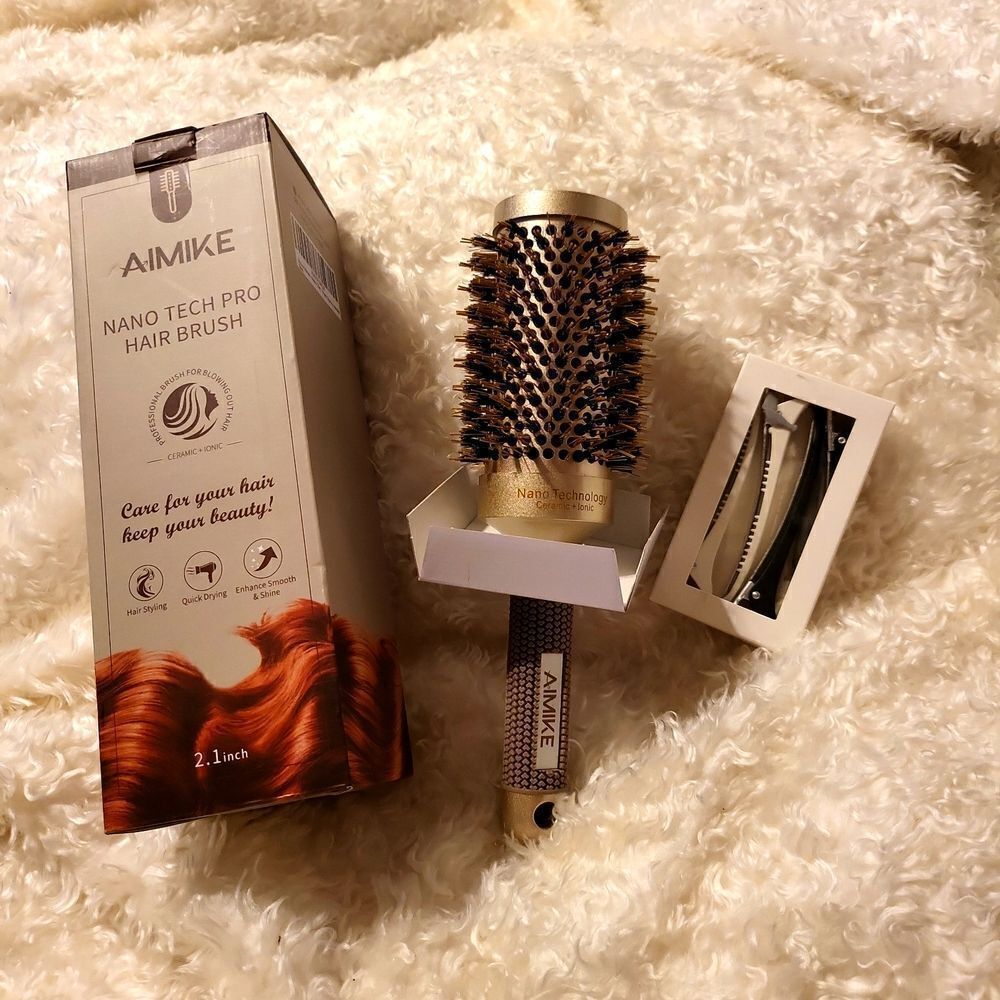 Amike nano tech pro hair brush, comes with clips for easy drying, originally$45.